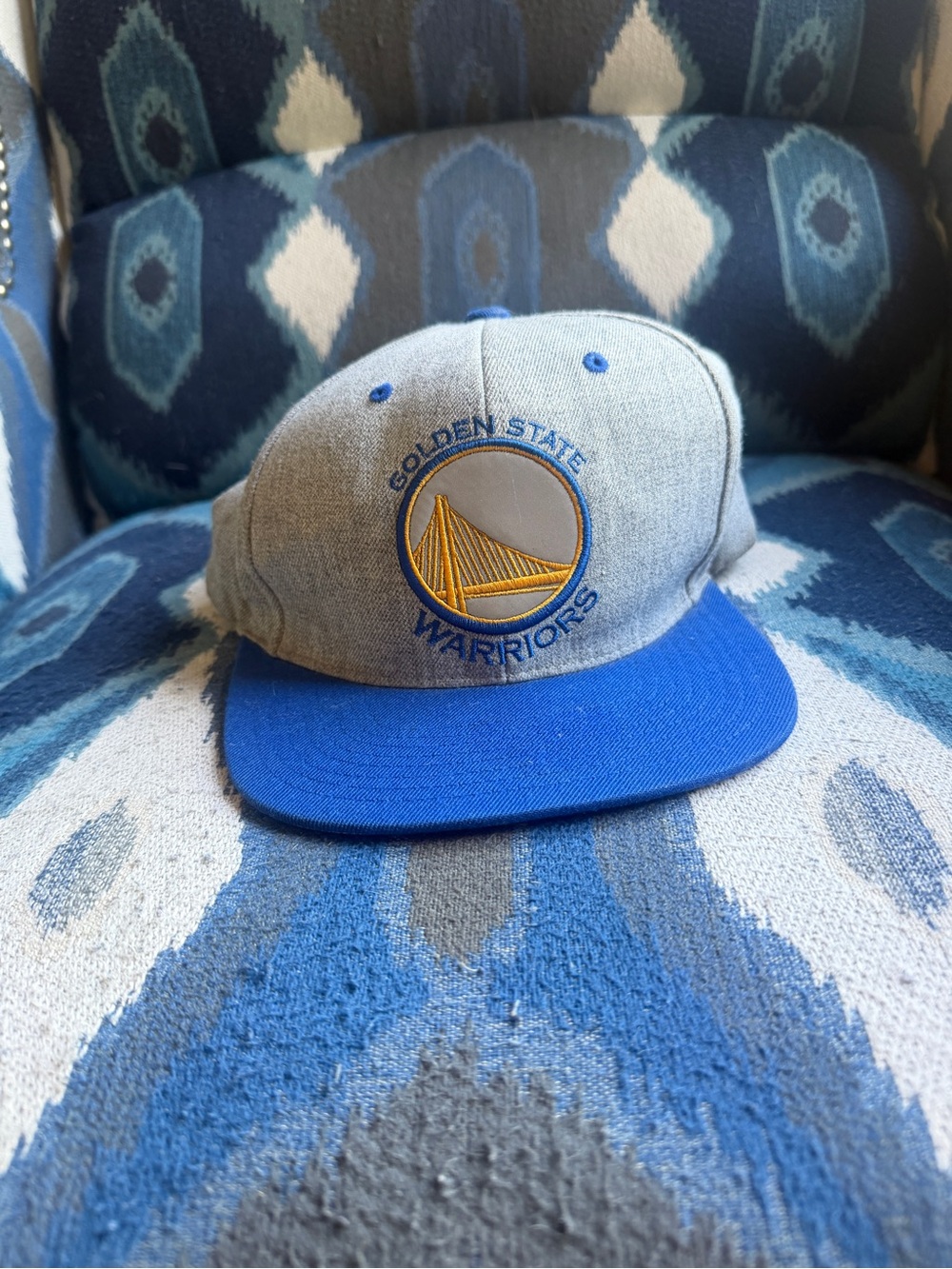 Mitchell & Ness Gray and Blue Golden State Warriors Snapback Hat